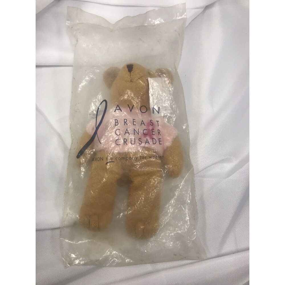 Avon 2001 Pink Ribbon Shirt Breast Cancer Bear Awareness Crusade 7” Beanie - Picture 5 of 11